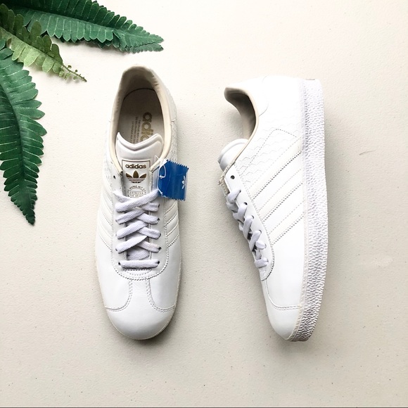 adidas gazelle mens all white